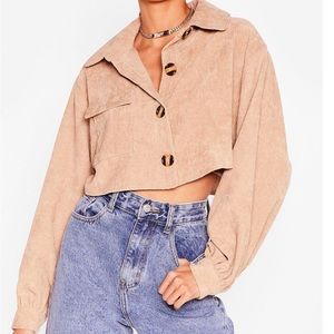 Nasty Gal cropped corduroy shacket